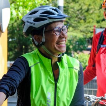 Smiling cyclist